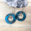 BLUE PATINA copper boho hoop earrings
