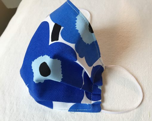 Marimekko Blue Poppy Fabric Face Mask