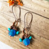blue recycled glass earrings
