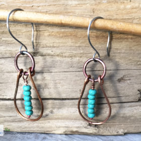 copper boho hoop earrings