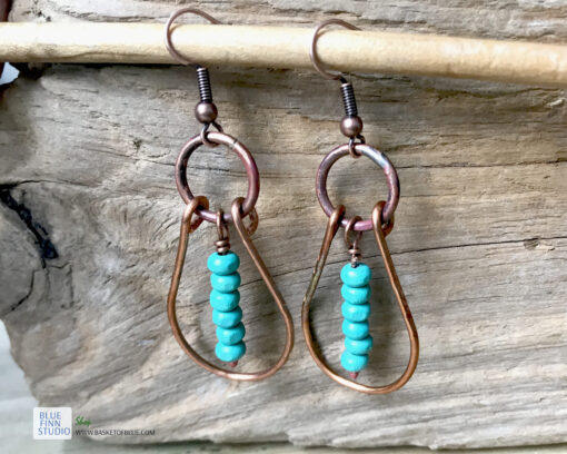copper oval hoop earrings