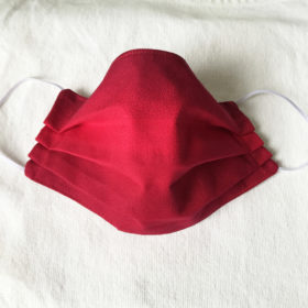 Marimekko fabric face mask red poukama