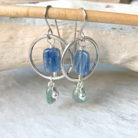 kyanite hoop earrings