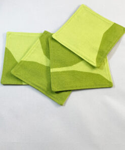 marimekko fabric coasters kivet lime green cotton