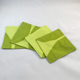 marimekko fabric coasters kivet lime green cotton