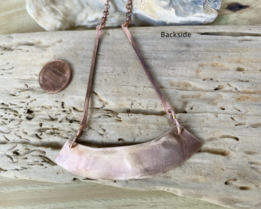 mixed metal bronze and silver bar necklace