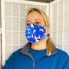 marimekko blue poppy unikko fabric face mask