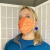 marimekko kivet orange fabric face mask