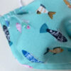 aqua blue fish fabric face mask
