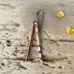 copper bar earrings