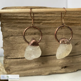 citrine electroformed copper earrings