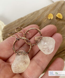 citrine copper earrings