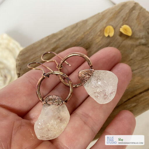 citrine copper earrings