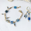 blue kyanite bracelet and earrings set
