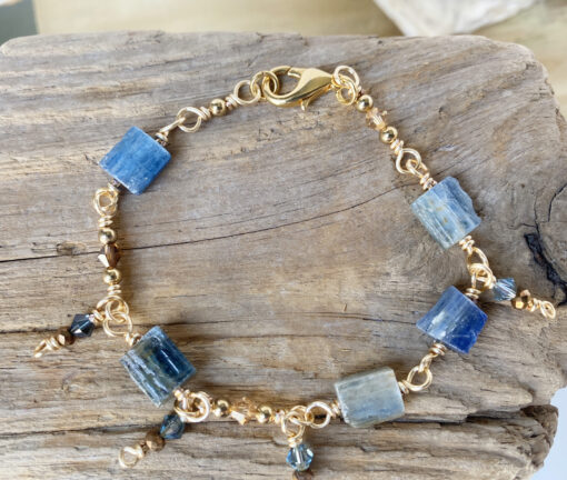 blue kyanite bracelet and earrings set
