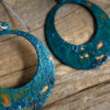 blue green copper patina hoop earrings