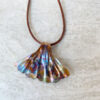 ginkgo leaf flame painted copper necklace