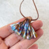 mermaid tail flame painted copper necklace