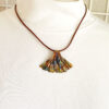 mermaid tail flame painted copper necklace