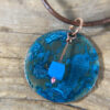 blue copper patina disc pendant