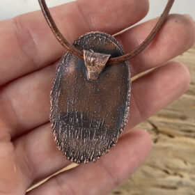 Lapis electroformed copper pendant