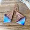Starfish bllue enameled copper earrings