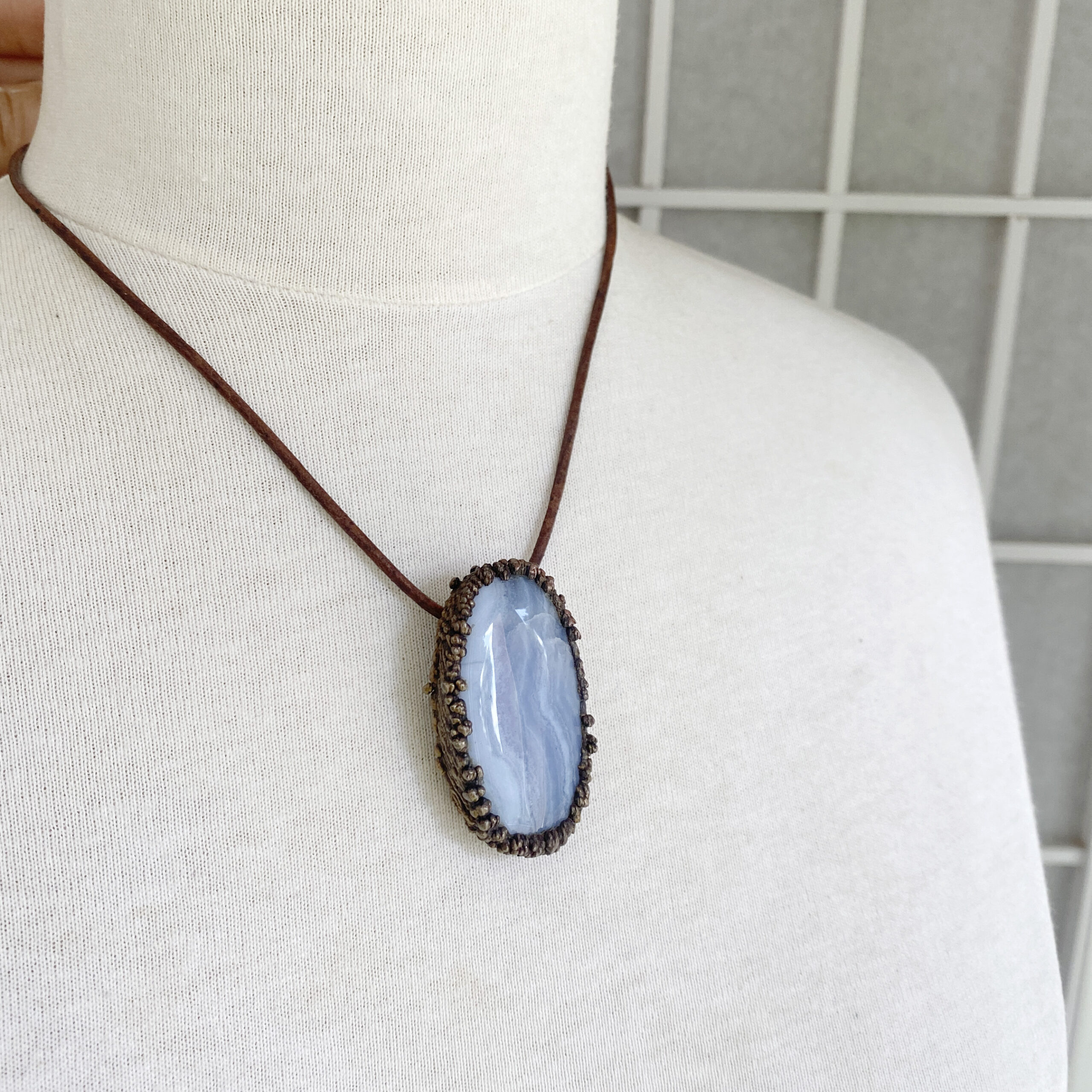 Lei 'Ohana Necklace - Blue Lace Agate