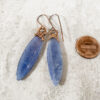blue kyanite electroformed copper earrings