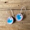 blue and white bowl earrings