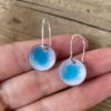 blue and white pod earrings