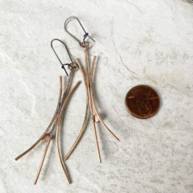 bronze iolite dangle earrings