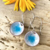 blue enamel circle earrings