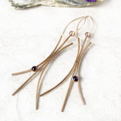 bronze Iolite modernist earrings
