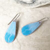 blue long oval earrings