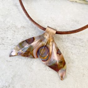 bronze whale tail necklace