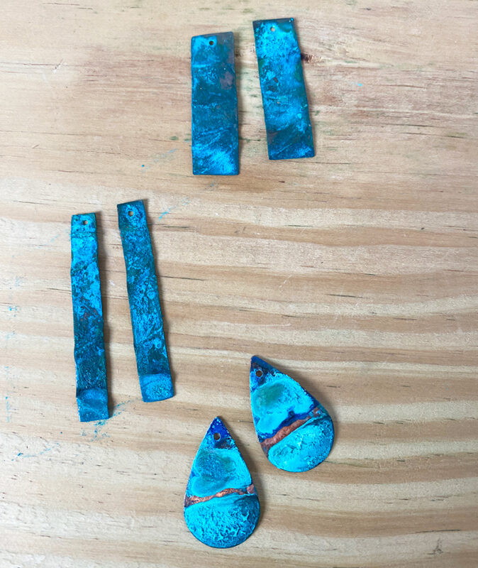 blue copper patina samples