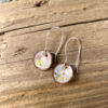 small round gold flake earrings