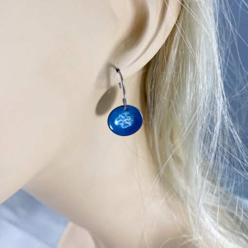 blue round dangle earrings