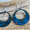 blue copper patina hoop earrings rustic copper natural patina