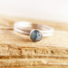 aquamarine sterling ring small round blue aquamarine