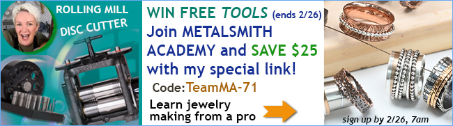 win free tools - join metalsmith academy and save $25 with my special link