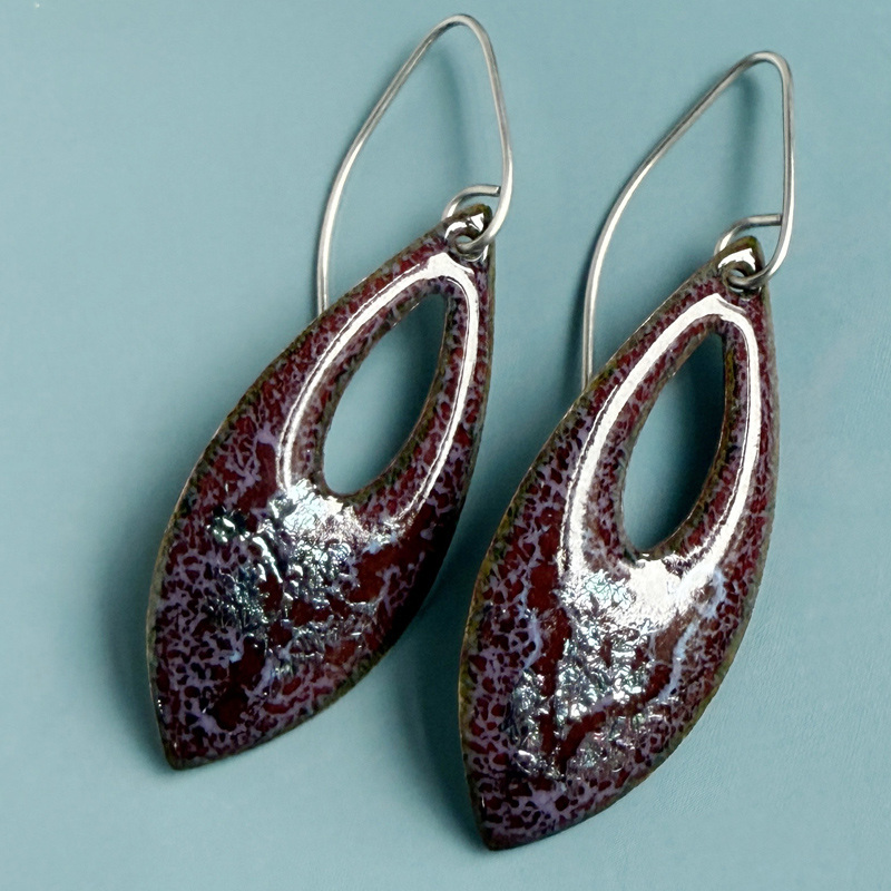 enameled copper earrings