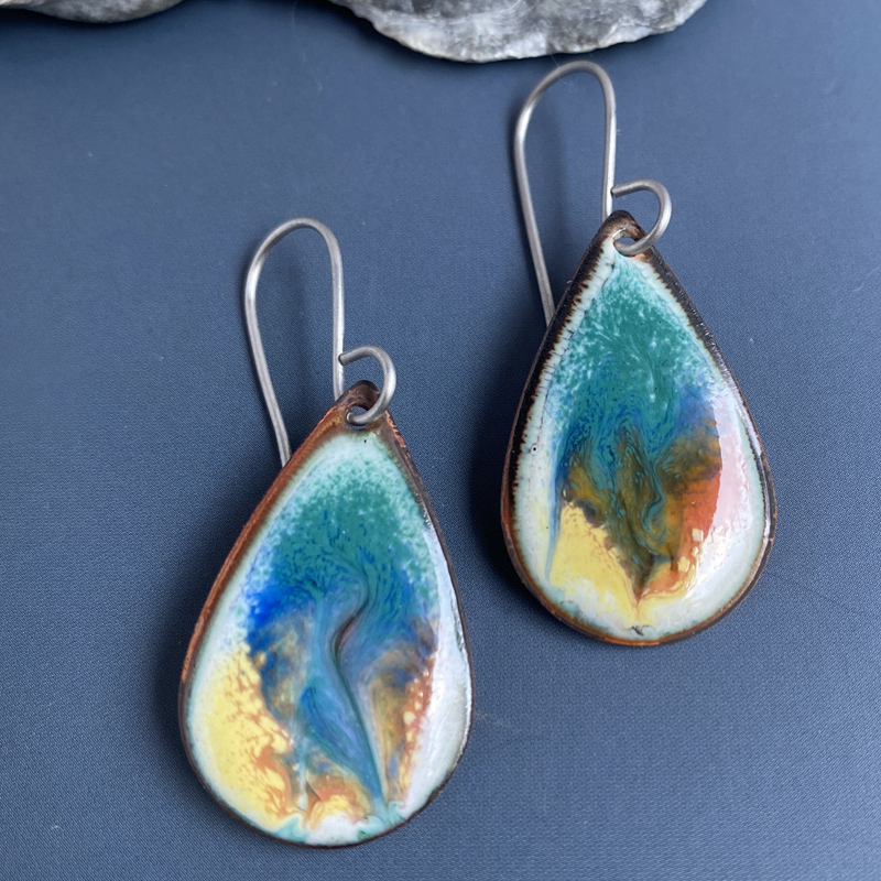 enamel earrings